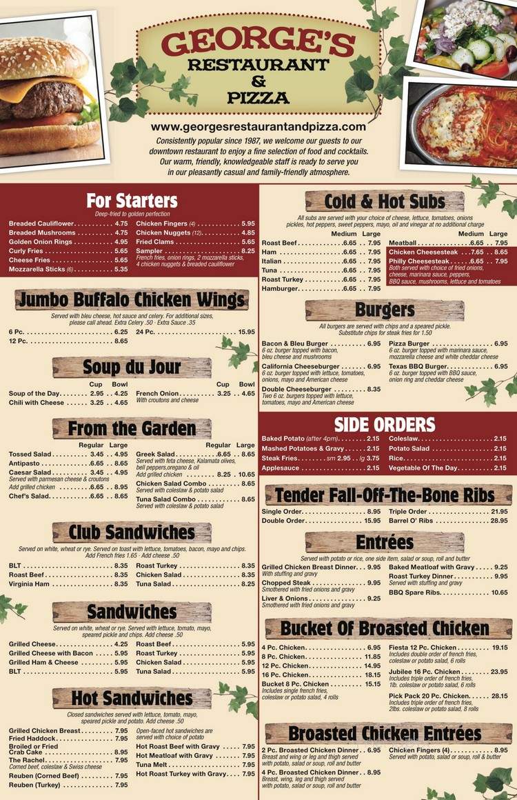 George's Restaurant & Pizza - Mountville, PA menu_pic