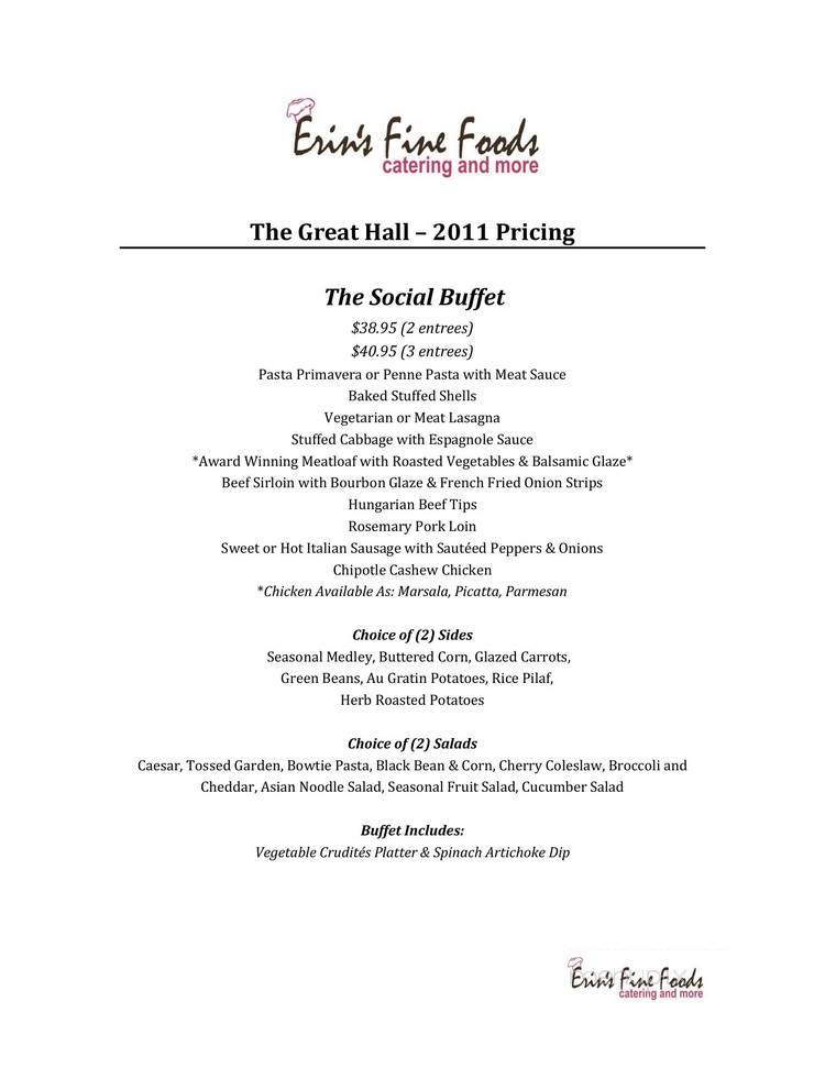 Great Hall - Pittsburgh, PA menu_pic
