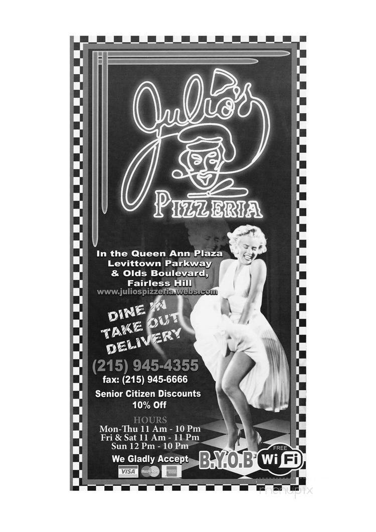 Julio's Famous Pizzeria - Fairless Hills, PA menu_pic