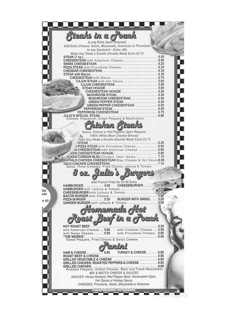 Julio's Famous Pizzeria - Fairless Hills, PA menu_pic
