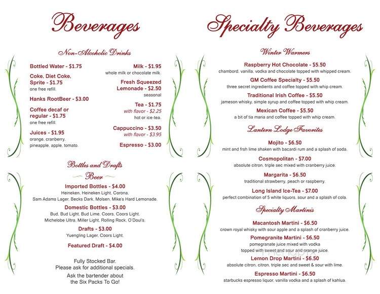 Lantern Lodge Restaurant - Myerstown, PA menu_pic