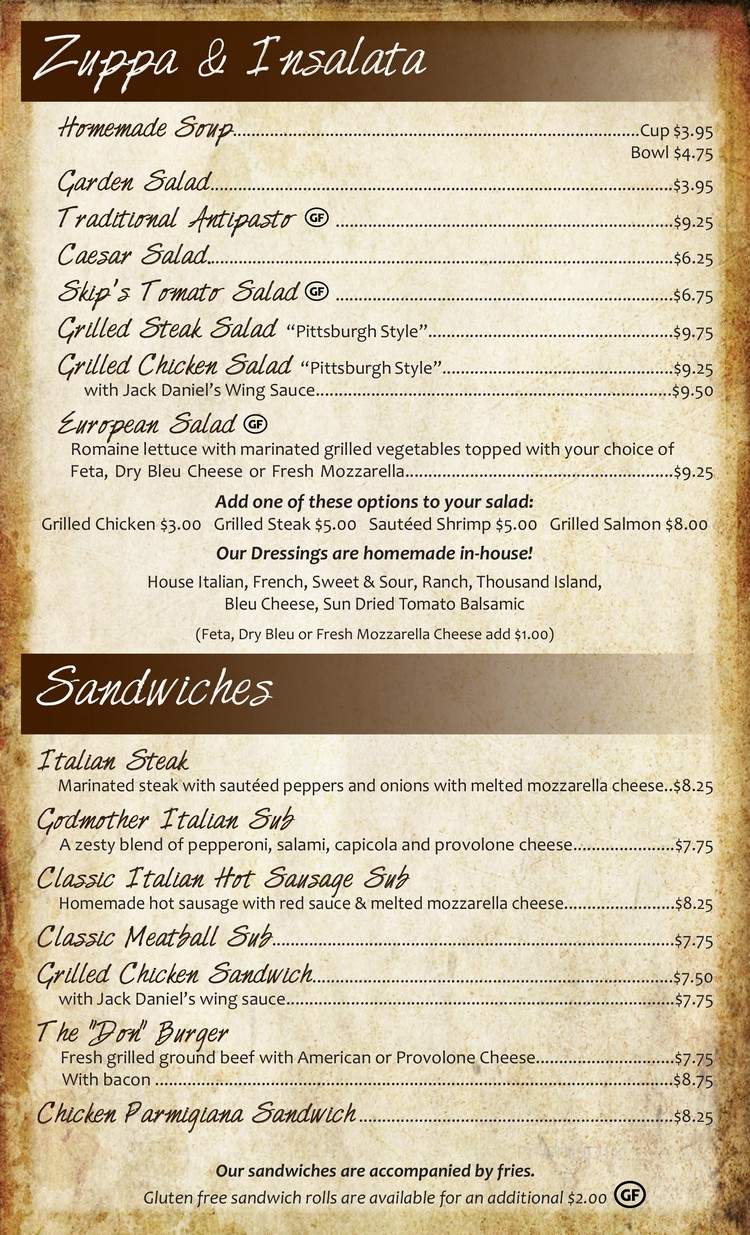 Luigi's Ristorante - DuBois, PA menu_pic