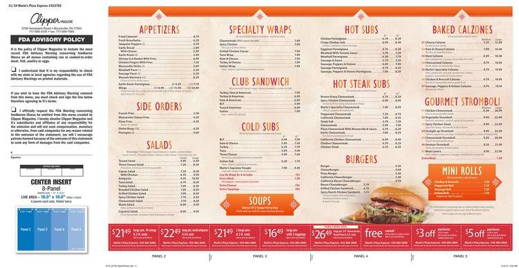 Marco's Pizza Express - Bethlehem, PA menu_pic
