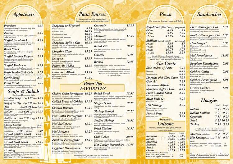 Pasta Too - Bethel Park, PA menu_pic