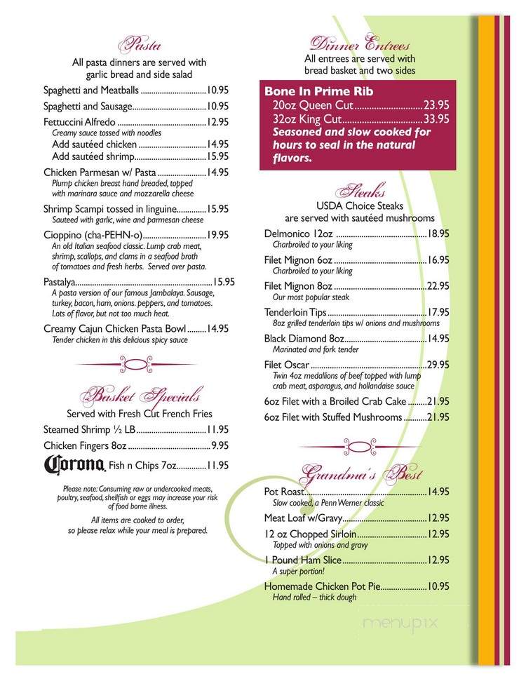 Penn Werner Hotel - Wernersville, PA menu_pic