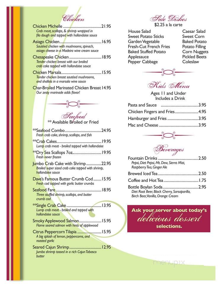 Penn Werner Hotel - Wernersville, PA menu_pic