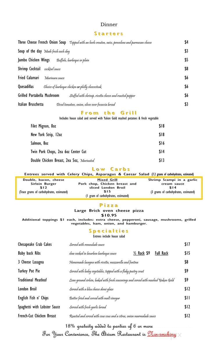 Radisson-Philadelphia Ne - Feasterville Trevose, PA menu_pic