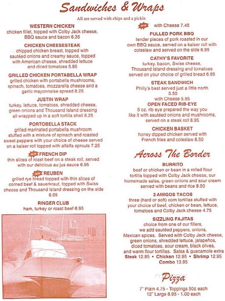 Ringer's Roost - Allentown, PA menu_pic