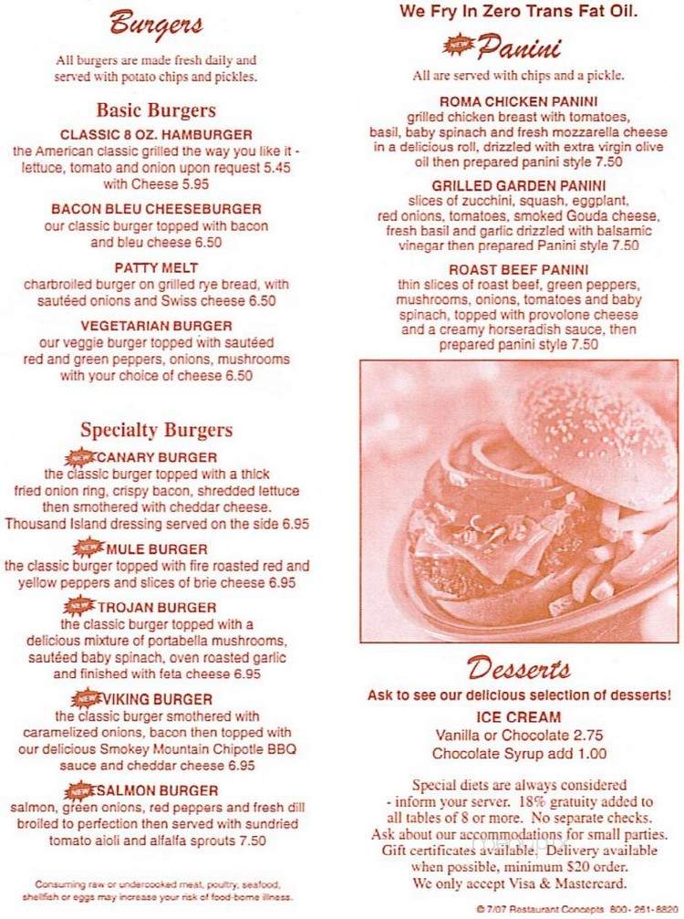 Ringer's Roost - Allentown, PA menu_pic