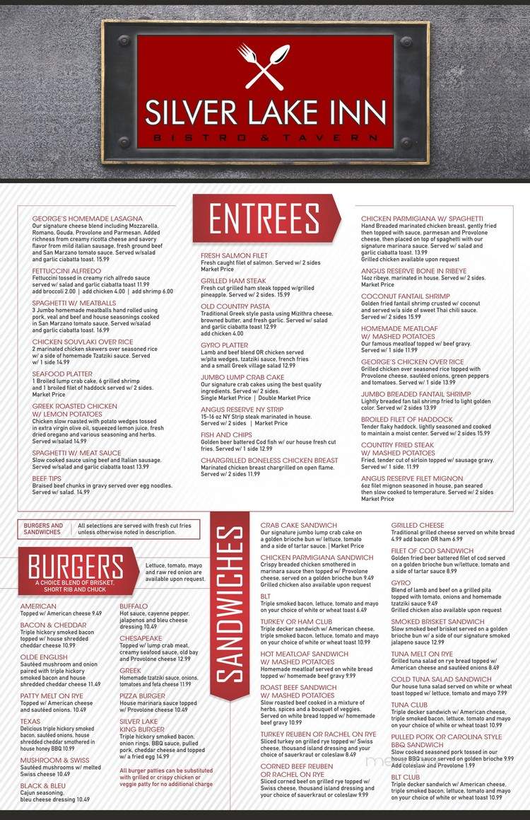 Silver Lake Inn - Lewisberry, PA menu_pic