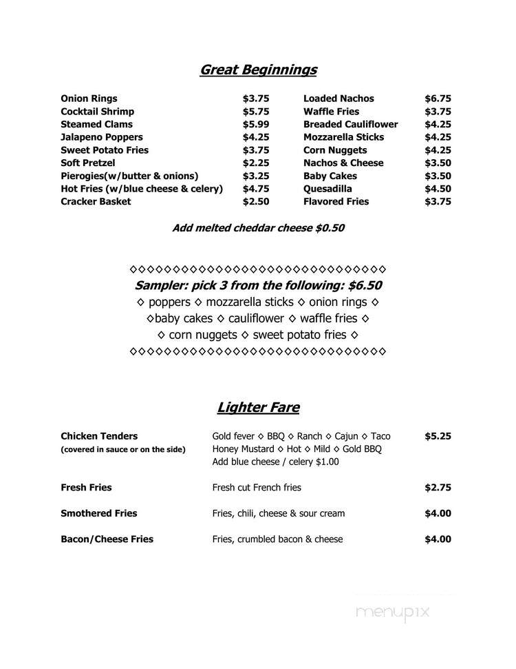 Strevig's - Benton, PA menu_pic