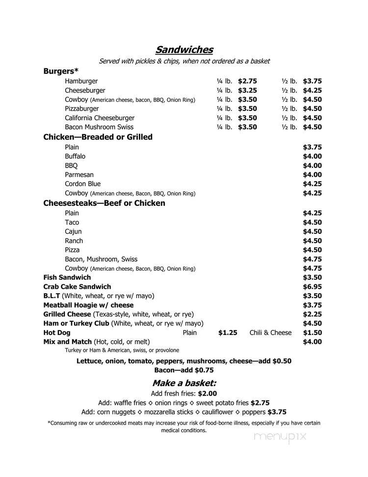 Strevig's - Benton, PA menu_pic