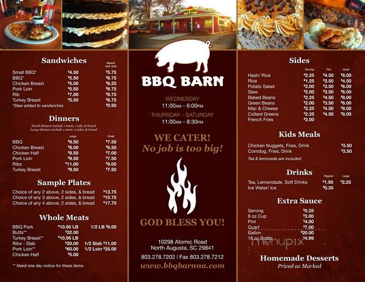 Bbq Barn - North Augusta, SC menu_pic