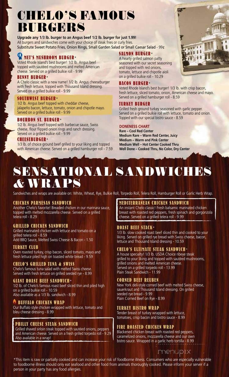 Chelo's Of Warwick Inc - Warwick, RI menu_pic