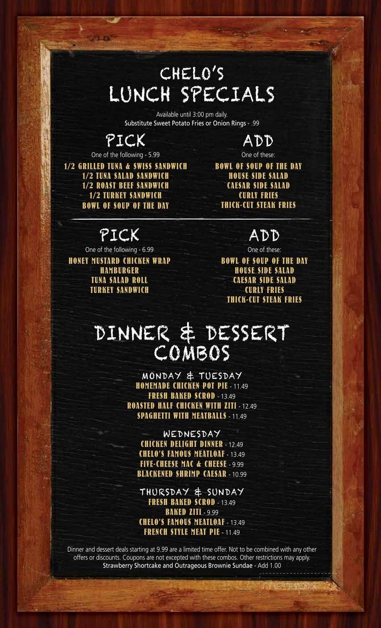 Chelo's Of Warwick Inc - Warwick, RI menu_pic
