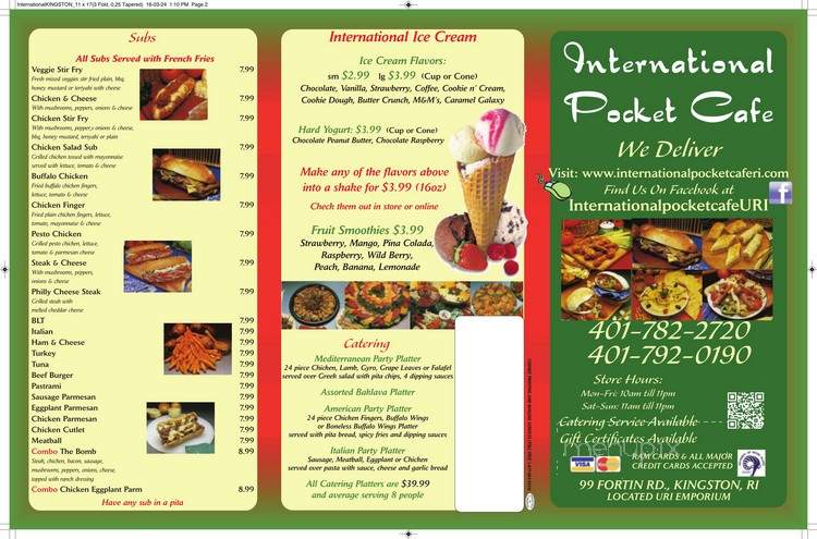 International Pocket - Kingston, RI menu_pic