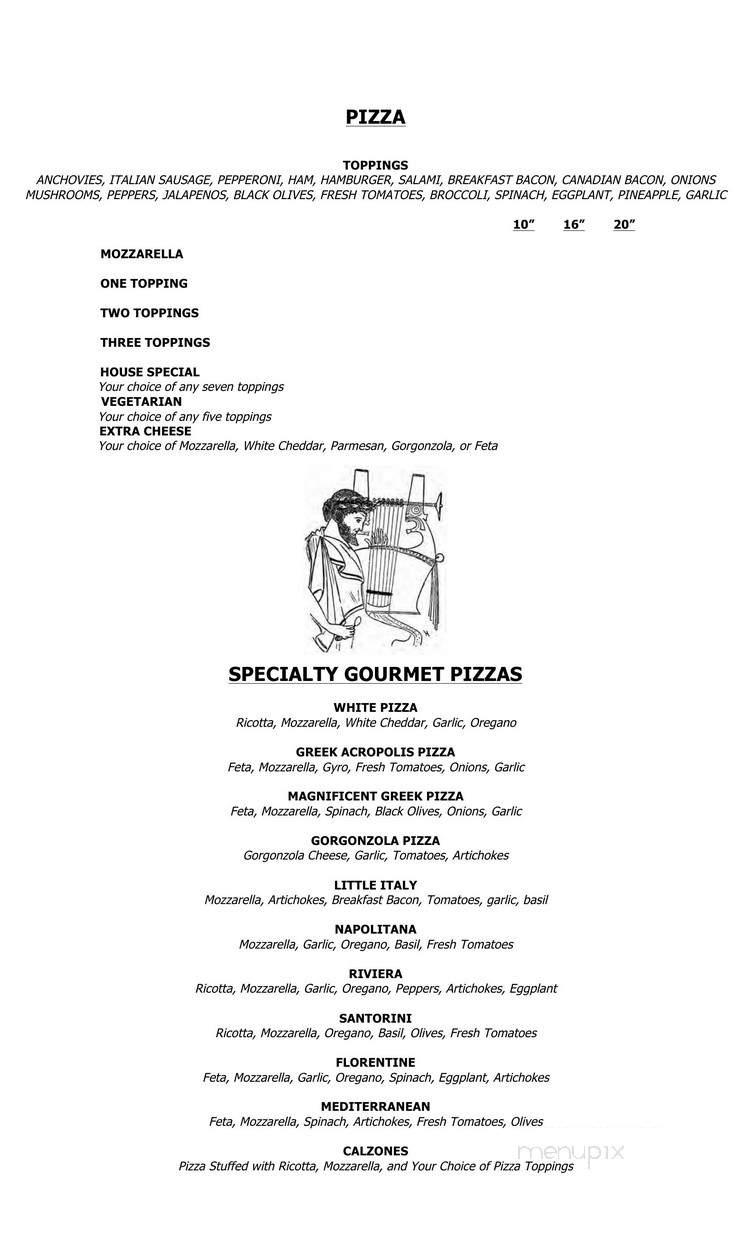 Acropolis Pizza Restaurant - Aiken, SC menu_pic