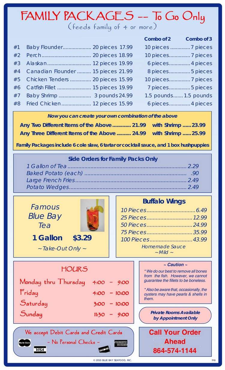 Blue Bay Seafood Of Gaffney - Gaffney, SC menu_pic