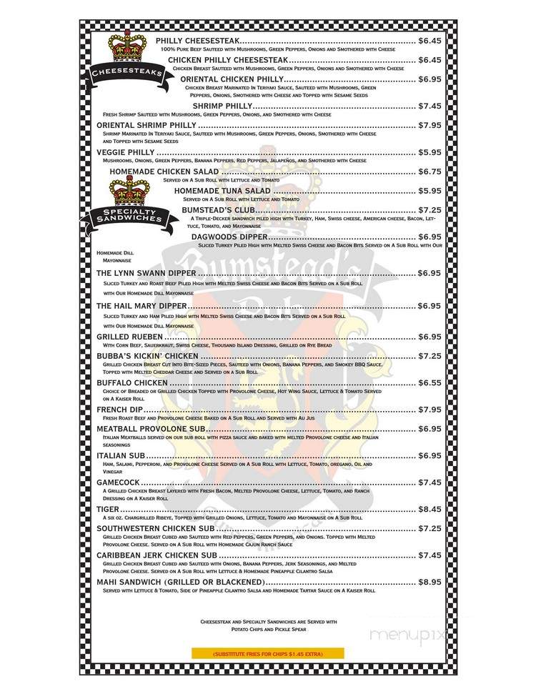 Bumstead's - Myrtle Beach, SC menu_pic