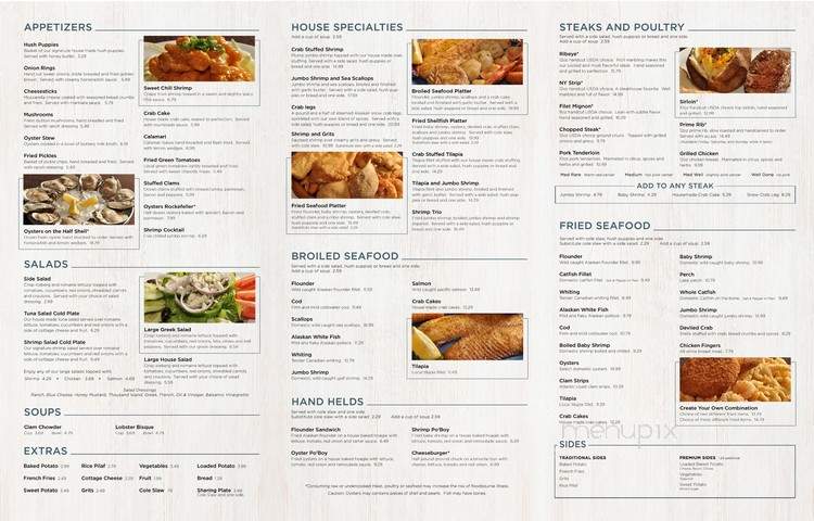 Harbor Inn Seafood - Lexington, SC menu_pic