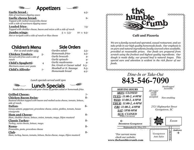 Humble Crumb - Georgetown, SC menu_pic