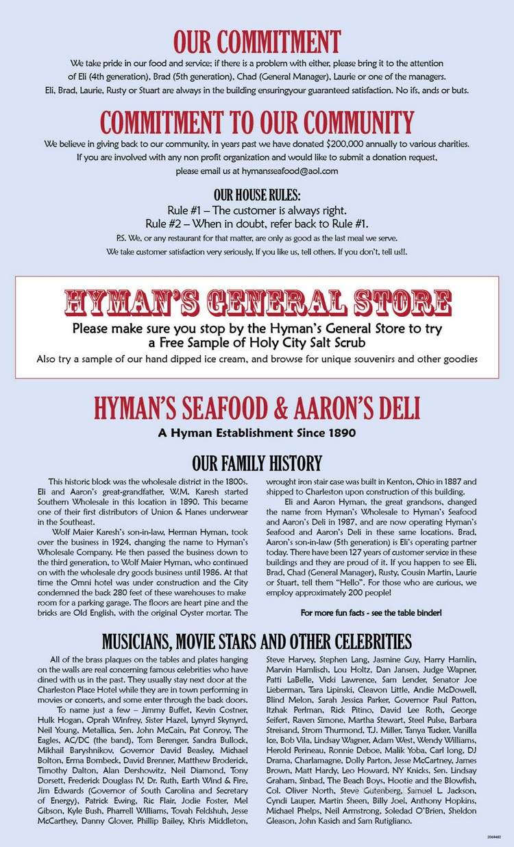 Hyman's Seafood - Charleston, SC