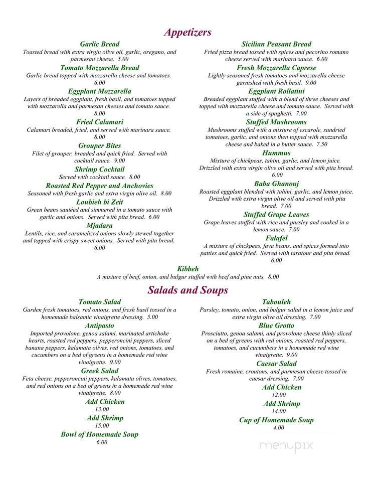 Pacino's Mediterranean Grille - Murrells Inlet, SC menu_pic