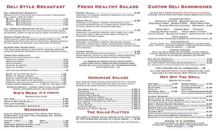 Pelham Falls Deli - Greenville, SC menu_pic