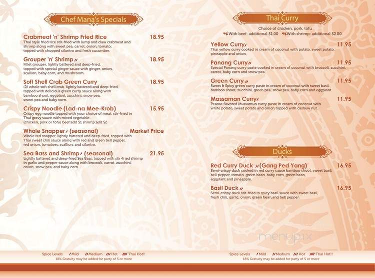 Sweet Basil Thai Cuisine - Greenville, SC menu_pic