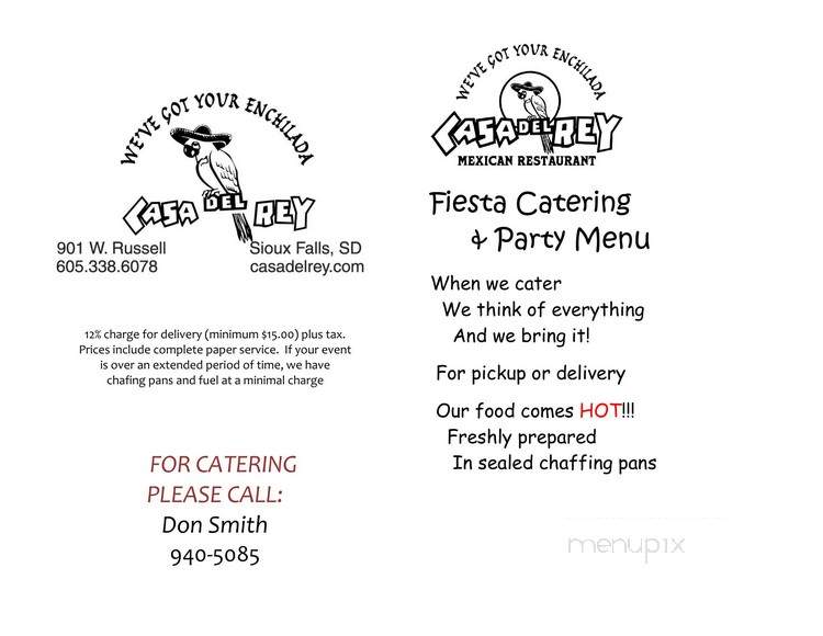 Casa Del Rey - Sioux Falls, SD menu_pic