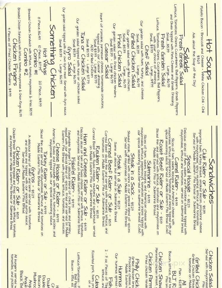 Ankar's Hoagies & Bakery - Chattanooga, TN menu_pic
