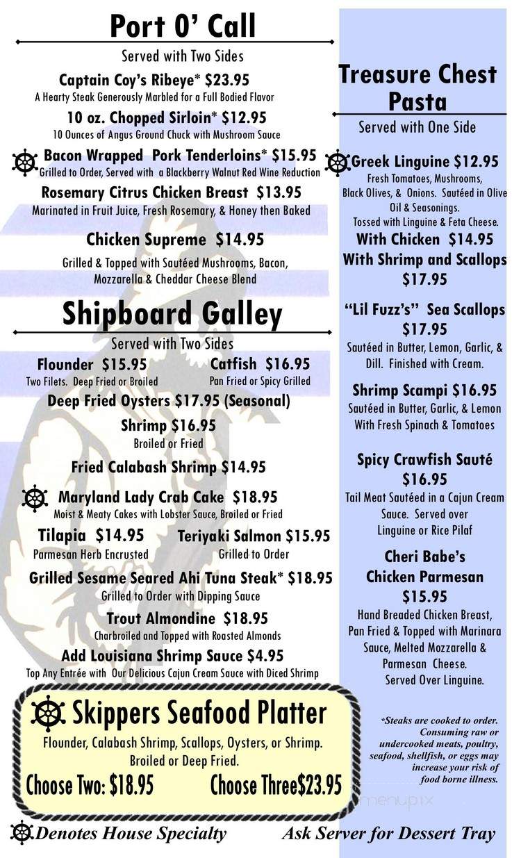 Captain's Table - Hampton, TN menu_pic