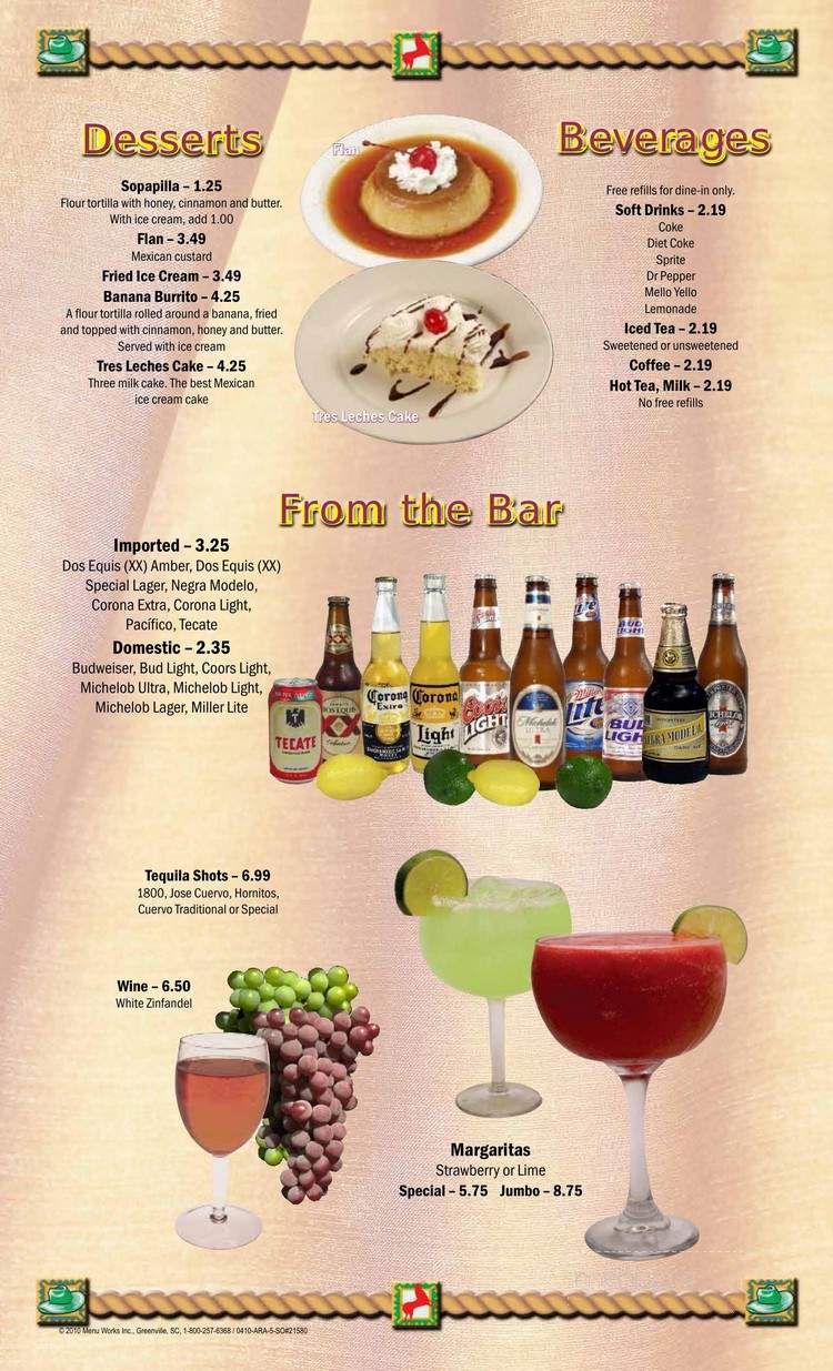 Los Caballeros - Clinton, TN menu_pic