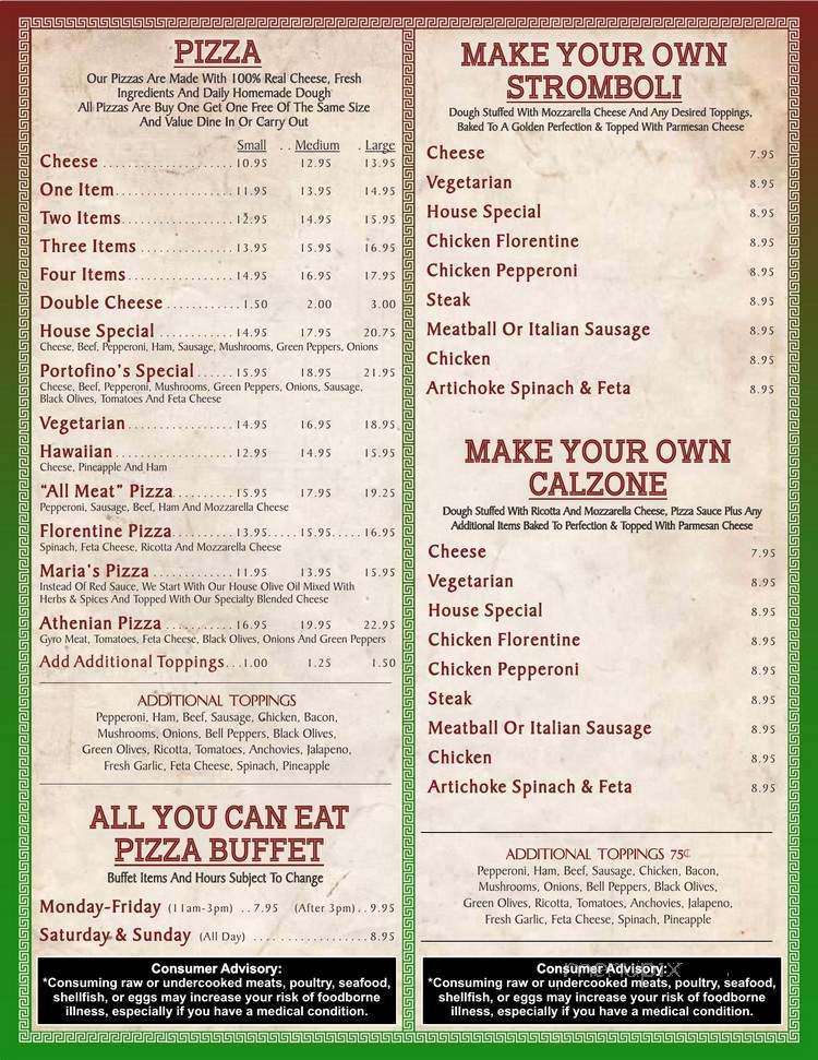 Portofino Pizza Italian Restaurant - East Ridge, TN