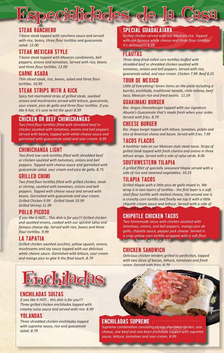 Amigo's Mexican Restaurant - Hixson, TN menu_pic