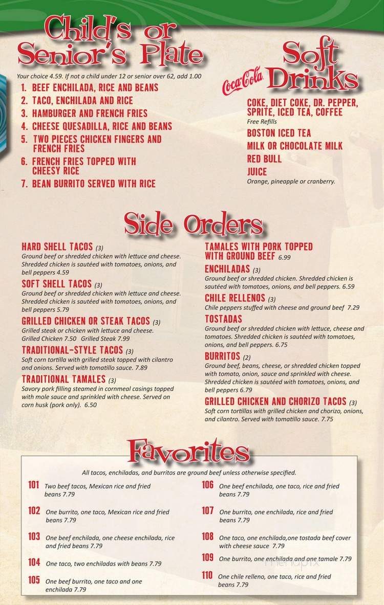Amigo's Mexican Restaurant - Hixson, TN menu_pic