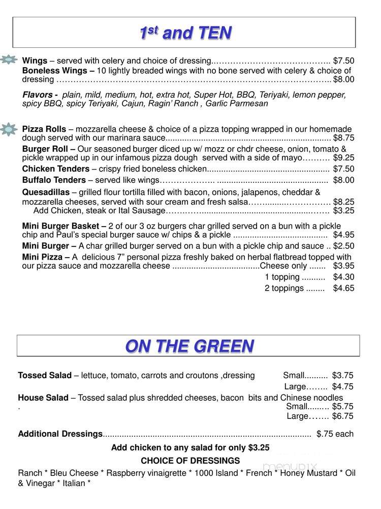 Paul's Oasis - Knoxville, TN menu_pic
