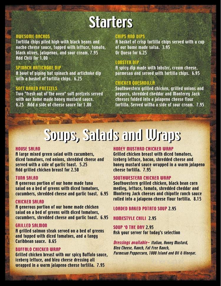 Elm Hill Bar & Grill - Nashville, TN menu_pic
