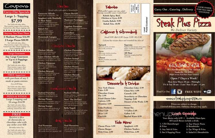 Steak Plus II - Nashville, TN menu_pic