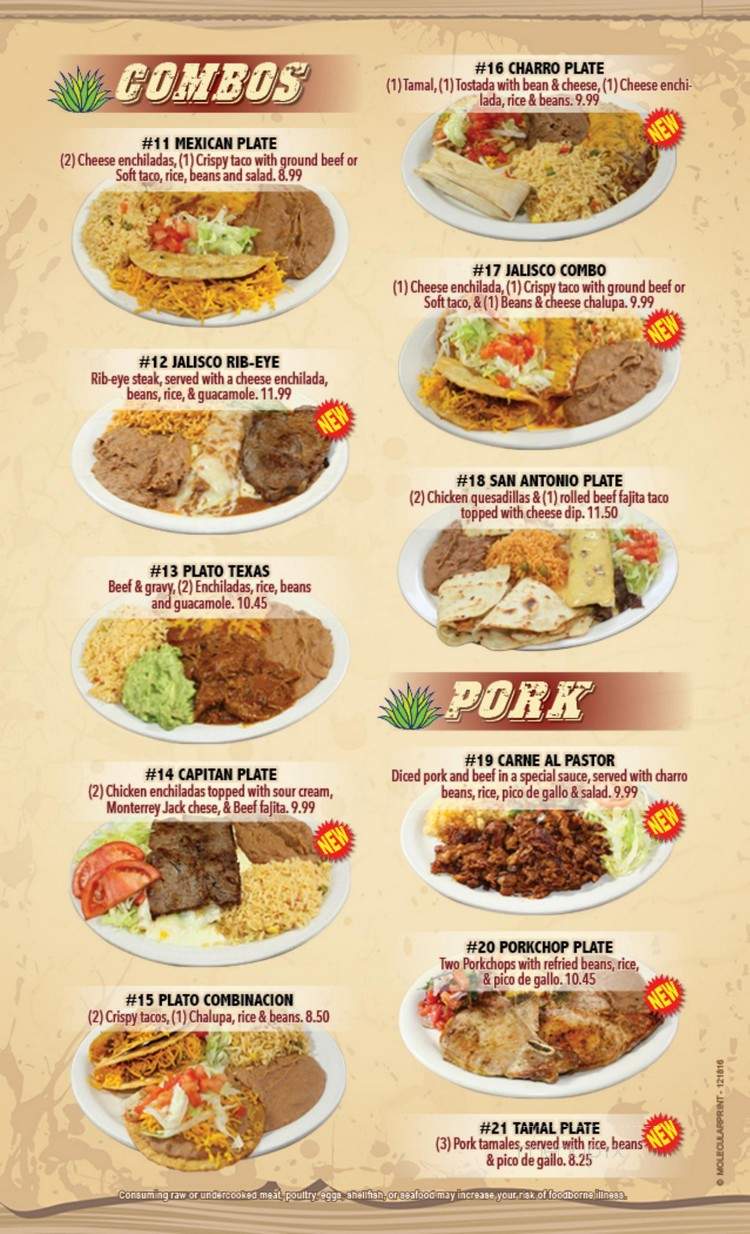Agave Jalisco Restaurant - Three Rivers, TX menu_pic