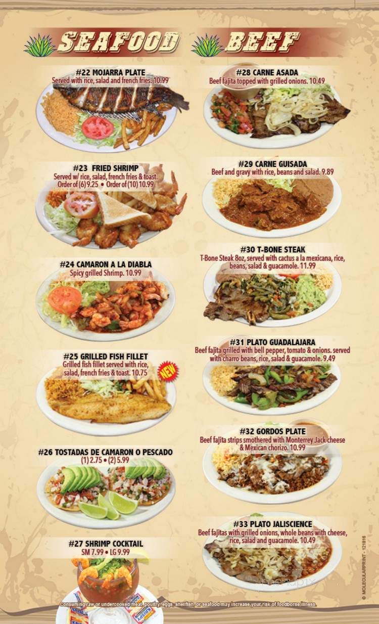 Agave Jalisco Restaurant - Three Rivers, TX menu_pic