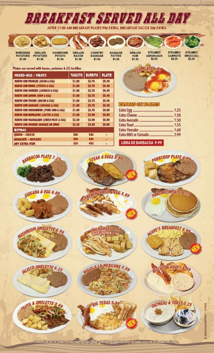 Agave Jalisco Restaurant - Three Rivers, TX menu_pic