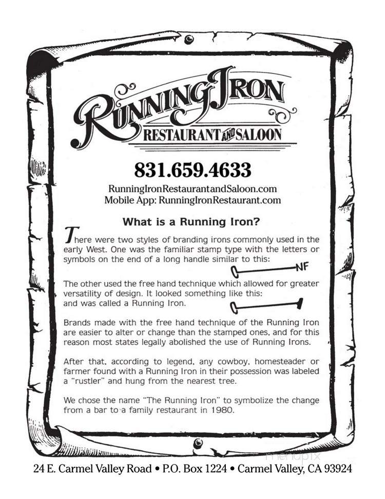 Running Iron Restaurant and Saloon - Carmel Valley, CA