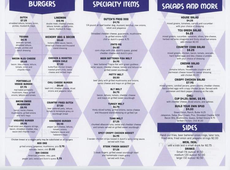 Dutch's Burgers & Beer - Fort Worth, TX menu_pic