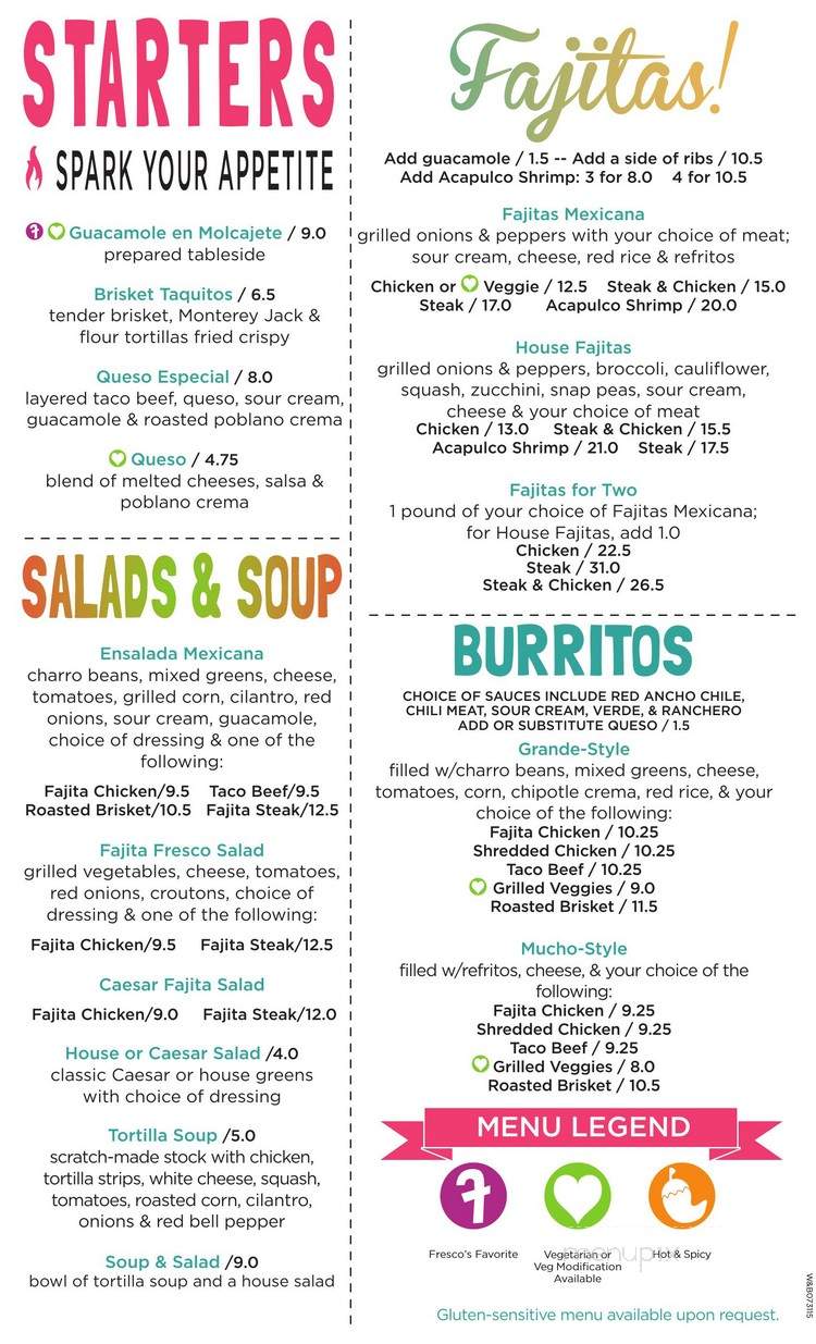 Frescos Cocina Mexicana - Burleson, TX menu_pic