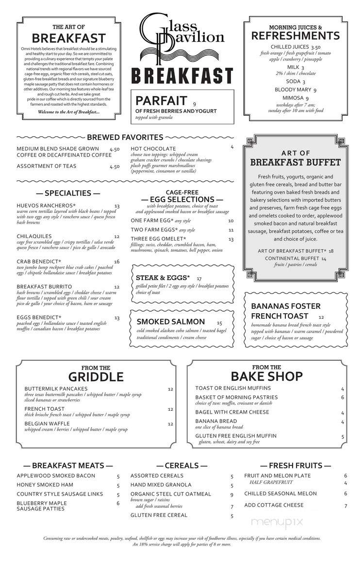 Glass Pavilion Omni Bayfront - Corpus Christi, TX menu_pic