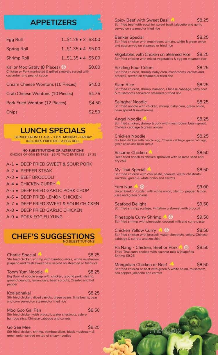 Thai Menu - Amarillo, TX