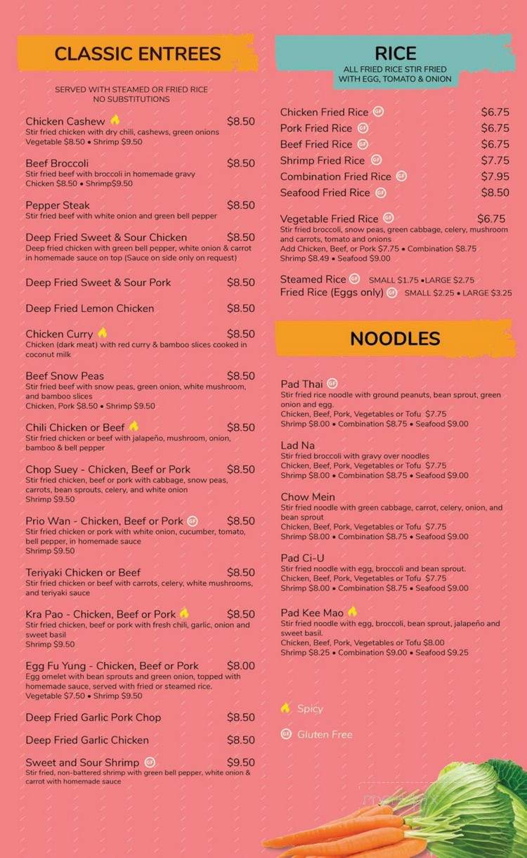 Thai Menu - Amarillo, TX