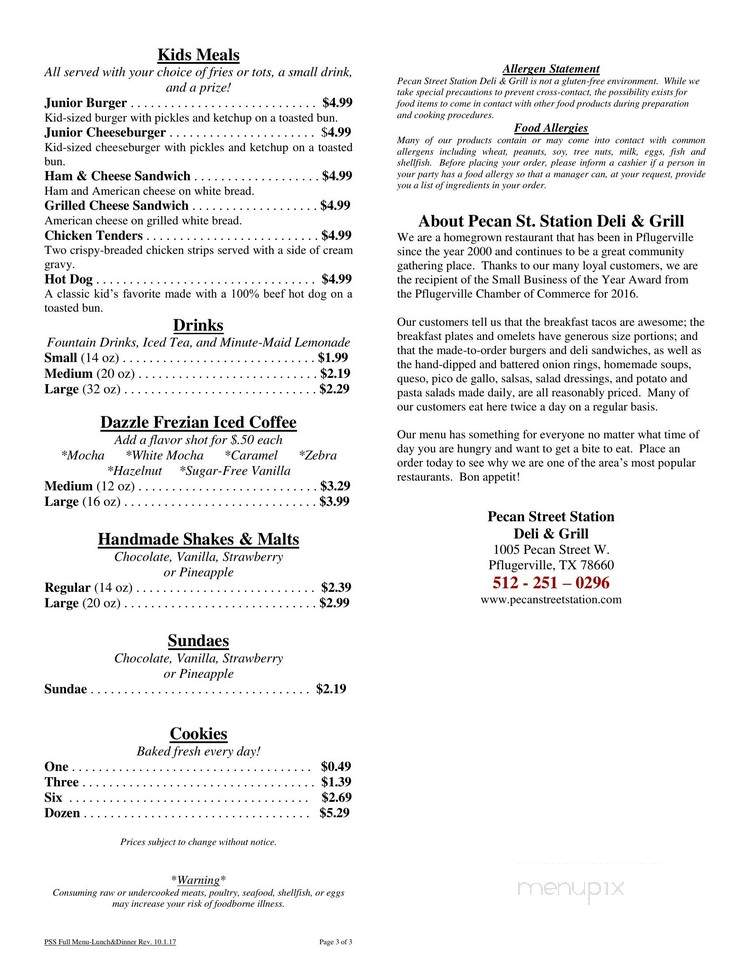 Pecan Street Deli - Pflugerville, TX menu_pic