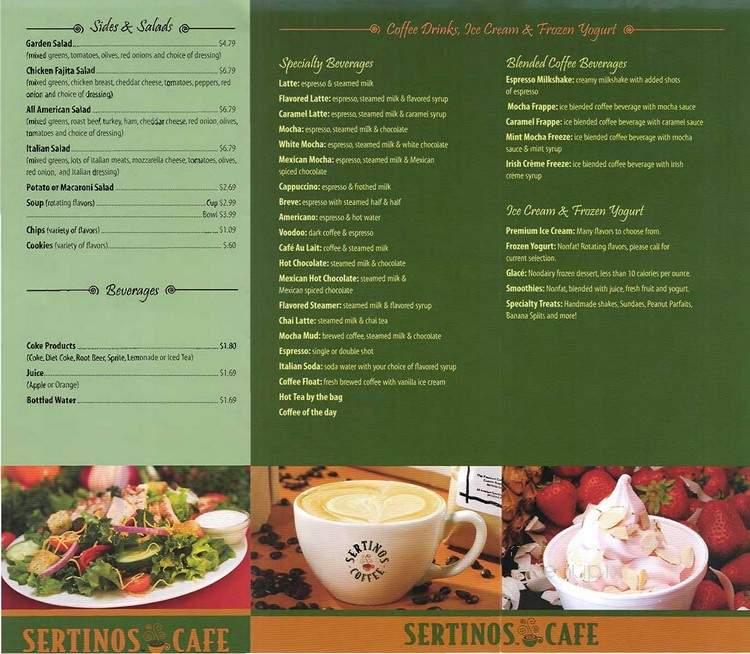 Sertino's Cafe - Beaumont, TX menu_pic